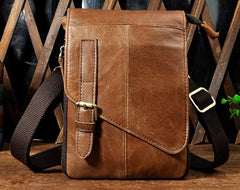 Mens Leather Small Side Bags COURIER BAG Waist Pouch Holster Belt Case Belt Pouch for Men - iwalletsmen