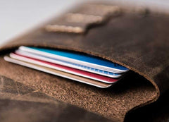 Handmade Vintage Leather Men Small Bifold Wallet Wallet for Men - iwalletsmen