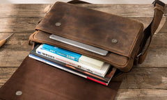 Cool Leather Coffee  Mens Messenger Bags Vintage Shoulder Bags  for Men - iwalletsmen