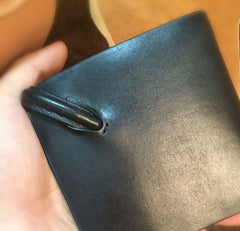 Handmade Leather Mens Cool billfold Leather Wallet Men Slim Wallet Bifold for Men