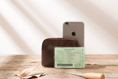 Leather Mens Coin Holders Slim Front Pocket Wallet Change Wallet for Men - iwalletsmen