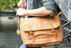 Cool Leather Mens Messenger Bag Briefcase Shoulder Bag for men - iwalletsmen