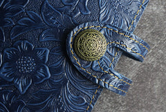 Handmade Leather Floral Mens Cool billfold Wallet Card Holder Small Card Slim Wallets for Men