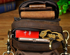 Leather Cell Phone Holster Belt Pouches for Men Waist Bag BELT BAG Shoulder Bag For Men - iwalletsmen