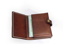 Leather Mens Small Card Wallets Front Pocket Wallet Cool Change Wallet for Men - iwalletsmen