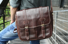 Cool Leather Mens Large Messenger Bag Shoulder Bag for men - iwalletsmen