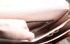 Cool Handmade Leather Mens Messenger Bag Briefcase School Bag for men - iwalletsmen