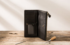 Cool Mens long Wallet Leather Bifold Wallet Long Wallets for Men - iwalletsmen