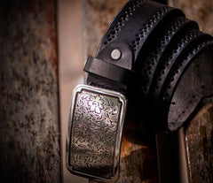 Handmade Genuine Leather Mens Belt Custom Cool Leather Men Black Belt for Men