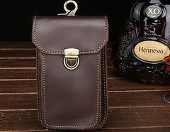 Leather Mens Cigarette Case with Belt Loop Cell Phone Holster Belt Pouch for Men - iwalletsmen