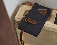Cool Canvas Leather Mens Clutch Wallet Zipper Wristlet Bag Purse for Men - iwalletsmen