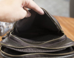 Cool Leather Mens Small Side Bag Messenger Bags Shoulder Bags for Men - iwalletsmen