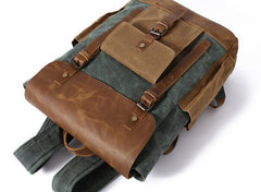 Waxed Canvas Mens Travel Backpack Canvas Backpacks Canvas School Backpack for Men - iwalletsmen