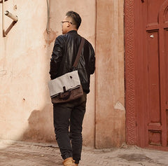 Mens Canvas Cool Side Bag Messenger Bag Canvas Handbag Canvas Tote for Men - iwalletsmen