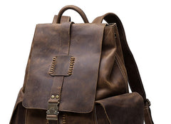 Vintage Leather Mens Cool Backpack Large Travel Bag Hiking Bag for men - iwalletsmen