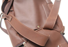 Mens Leather Barrel Backpack Cool Travel Bag Weekender Bag for men - iwalletsmen