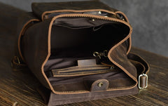 Handmade Leather Mens Cool Backpack Sling Bag Large Travel Bag Hiking Bag for men