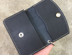 Handmade Leather Mens Cool Slim Leather Envelope Wallet Men Small Wallets Bifold for Men