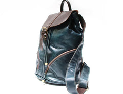 Cool Green Mens Leather Backpack Travel Backpacks Laptop Backpacks for men - iwalletsmen