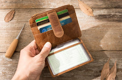Leather Mens Slim Card Holder Front Pocket Wallet Card Wallets for Men - iwalletsmen