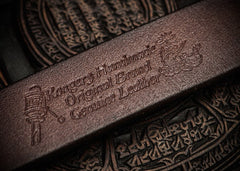 Handmade Genuine Leather Mens Tooled Tiger Belt Custom Cool Leather Men Black Belt for Men