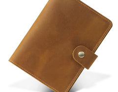 Cool Leather Mens Small Passport Wallet Slim Travel Wallets for Men - iwalletsmen