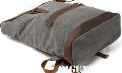 Cool Canvas Leather Mens School Backpack Laptop Backpack Canvas Travel Backpack Canvas for Men - iwalletsmen