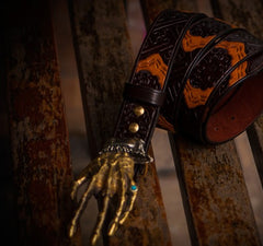 Handmade Genuine Leather Mens Belt Custom Cool Leather Men Black Belt for Men