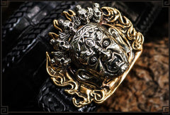 Handmade Genuine Leather Mens Belt Custom Cool Leather Men Black Belt for Men