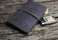 Handmade Leather Mens Cool billfold Wallet Passport Card Holder Small Card Slim Wallets for Men