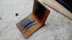 Black Leather Mens Bifold Small Wallet Leather Small Wallets for Men - iwalletsmen