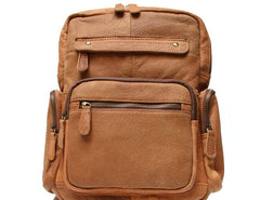 Cool Brown Mens Leather Backpack Travel Backpacks School Backpacks for men - iwalletsmen
