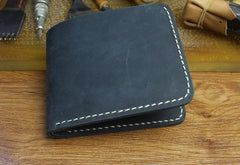 Handmade Leather Mens Cool Slim Leather Wallet Men billfold Wallets Bifold for Men