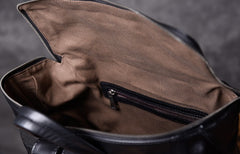 Genuine Leather Mens Cool Backpack Sling Bag Large Black Travel Bag Hiking Bag for men
