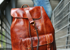 Handmade Leather Mens Backpacks Travel Backpacks Laptop Backpack for men - iwalletsmen