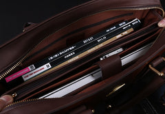 Genuine Leather Mens Cool Messenger Bag Briefcase Work Bag Business Bag Laptop Bag for men