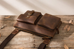 Vintage Leather Mens Cool Messenger Bag Shoulder Bags  for Men - iwalletsmen