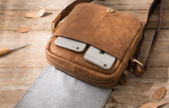 Cool Leather Small Mens Messenger Bags Shoulder Bags for Men - iwalletsmen