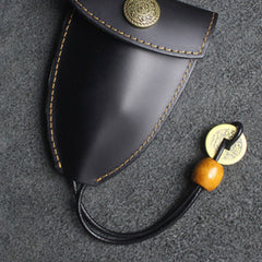 Handmade Leather Floral Mens Cool Car Key Wallet Coin Wallet Pouch Car KeyChain for Men
