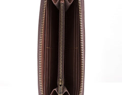 Vintage Leather Long Wallets for Men Zipper Long Wallet - iwalletsmen