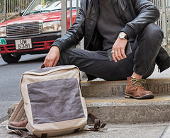 Canvas Gray Mens Cool Backpack Canvas Travel Bag Canvas School Bag for Men - iwalletsmen