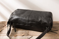 Cool Black Leather Mens Weekender Bag Travel Bags Shoulder Bags for men - iwalletsmen