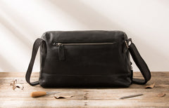 Black Brown Cool Leather Mens Shoulder Bags Messenger Bags for Men - iwalletsmen