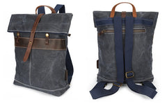 Waxed Canvas Mens Cool Backpacks Canvas Travel Backpack Canvas School Backpack for Men - iwalletsmen