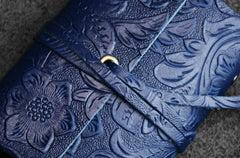 Handmade Leather Floral Mens Cool billfold Wallet Card Holder Small Card Slim Wallets for Men