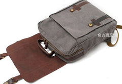 Cool Canvas Leather Mens Laptop Backpack Canvas Travel Backpack Canvas School Backpack for Men - iwalletsmen