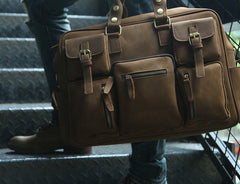 Cool Leather Mens Large Travel Bag Handbags Shoulder Bags for men - iwalletsmen