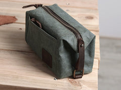 Large Canvas Green Mens Clutch Bag Zipper Wristlet Bag Phone Purse for Men - iwalletsmen