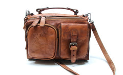 Vintage Brown Leather Mens Messenger Bag Handbag Shoulder Bag for men - iwalletsmen