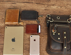 Cool Leather Utility Drop Leg Bag Belt Pouch Mens Waist Bag Shoulder Bag for Men - iwalletsmen